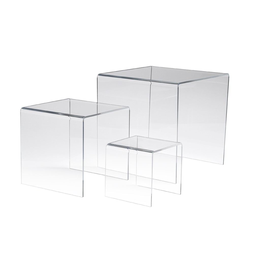 Acrylic Square Medium 3 Riser Set of 3" 5" 7" Acrylic Riser Display