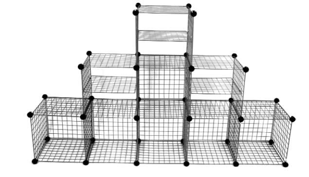 White Grid Cube Display