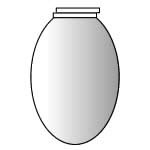 Acrylic Oval Slatwall Mirror 9"x12" Acrylic Oval Slatwall Mirror 9"x12"