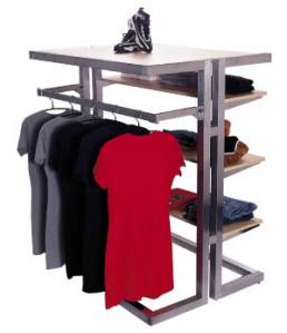 Satin Chrome Alta Merchandiser Clothing Rack 48"x34"x54"