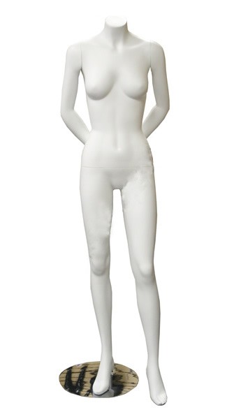 White Female Headless Mannequin - Back Arms White Female Headless Mannequin - Back Arms