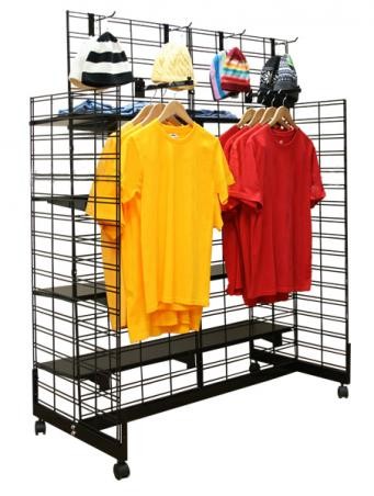 Black Slatgrid Merchandiser 4 Way 48"x4"x64" Black Slatgrid Merchandiser 4 Way 48"x4"x64"