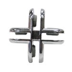 Chrome 4 Way Glass Connector Clip