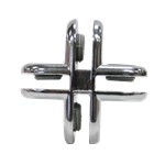 Chrome 4 Way Glass Connector Clip Chrome 4 Way Glass Connector Clip