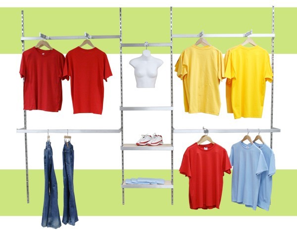 Satin Chrome Heavy Duty Wall Rack System 10' Satin Chrome Heavy Duty Wall Rack System 10'