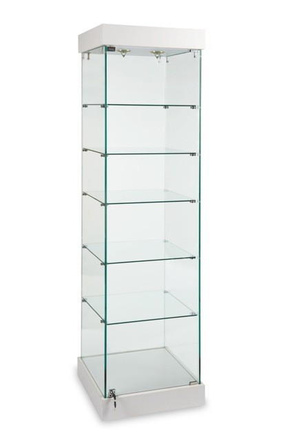 White Cabinet Museum Showcase 20"x20"x76"
