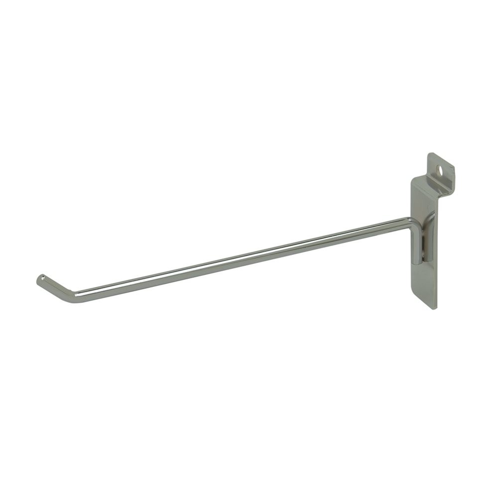 Satin Chrome Slatwall Hooks 8" Satin Chrome Slatwall Hooks 8"