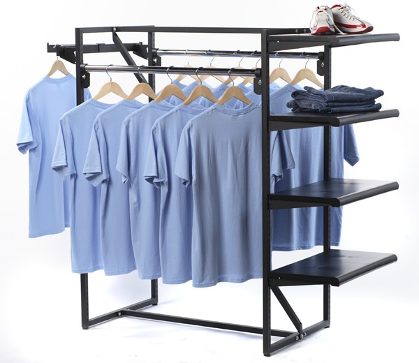 Black Frame Boutique Clothing Rack 56"x65"x25" Black Frame Boutique Clothing Rack 56"x65"x25"
