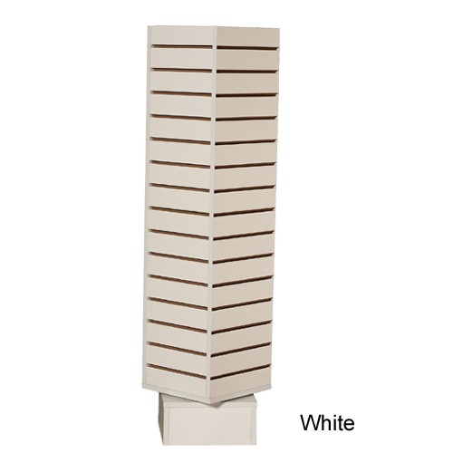 White Slatwall Revolving Merchandiser 16"x16"x60" White Slatwall Revolving Merchandiser 16"x16"x60"