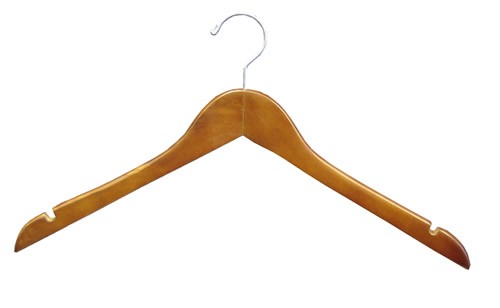 Teak Wood Dress Garment Hanger-No Bar 17" Teak Wood Dress Garment Hanger-No Bar 17"