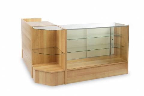 Maple Customer Service Checkout Counter 90"x18"x66" Maple Customer Service Checkout Counter 90"x18"x66"