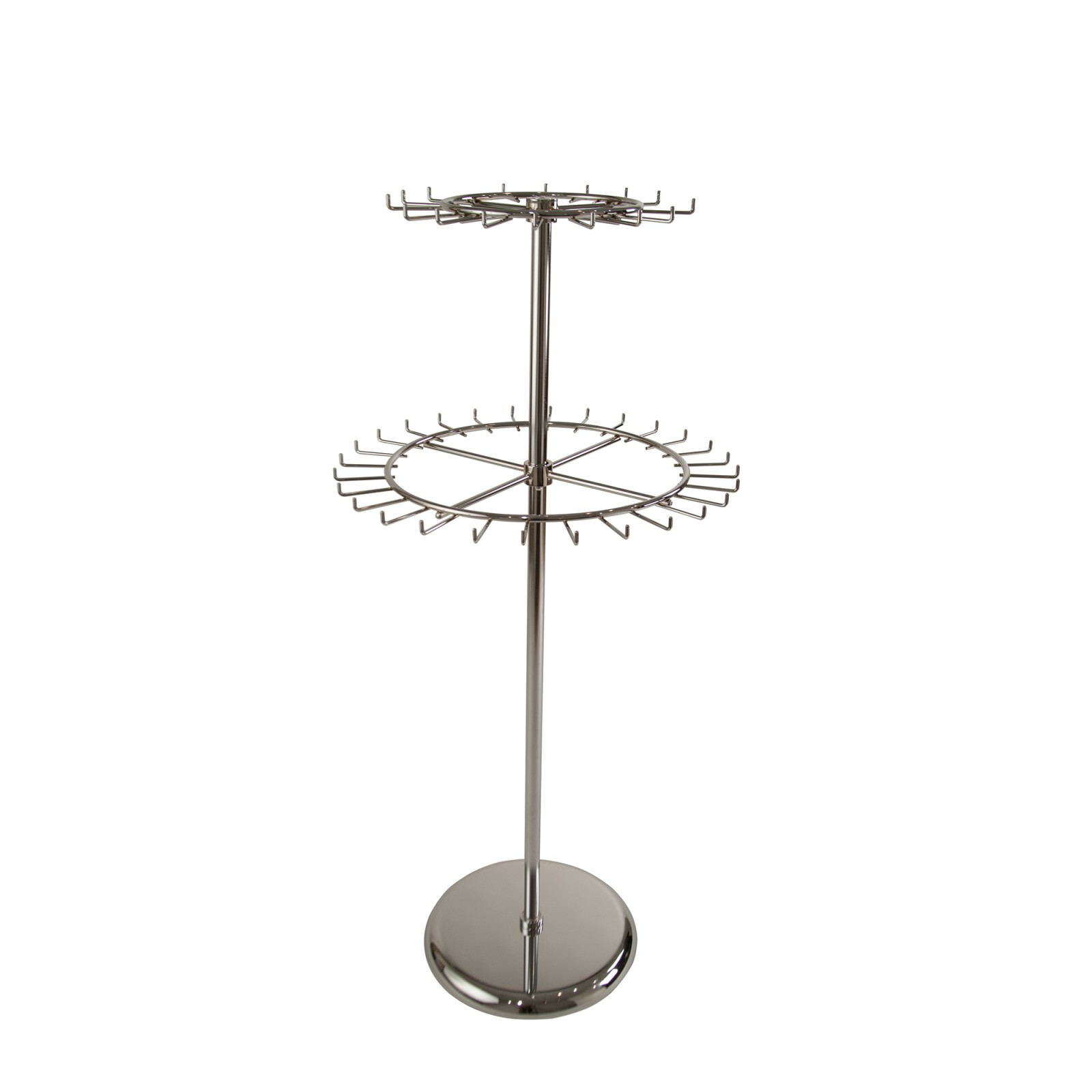 Chrome Rotating Belt Tie Rack - 2 Tier Chrome Rotating Belt Tie Rack - 2 Tier