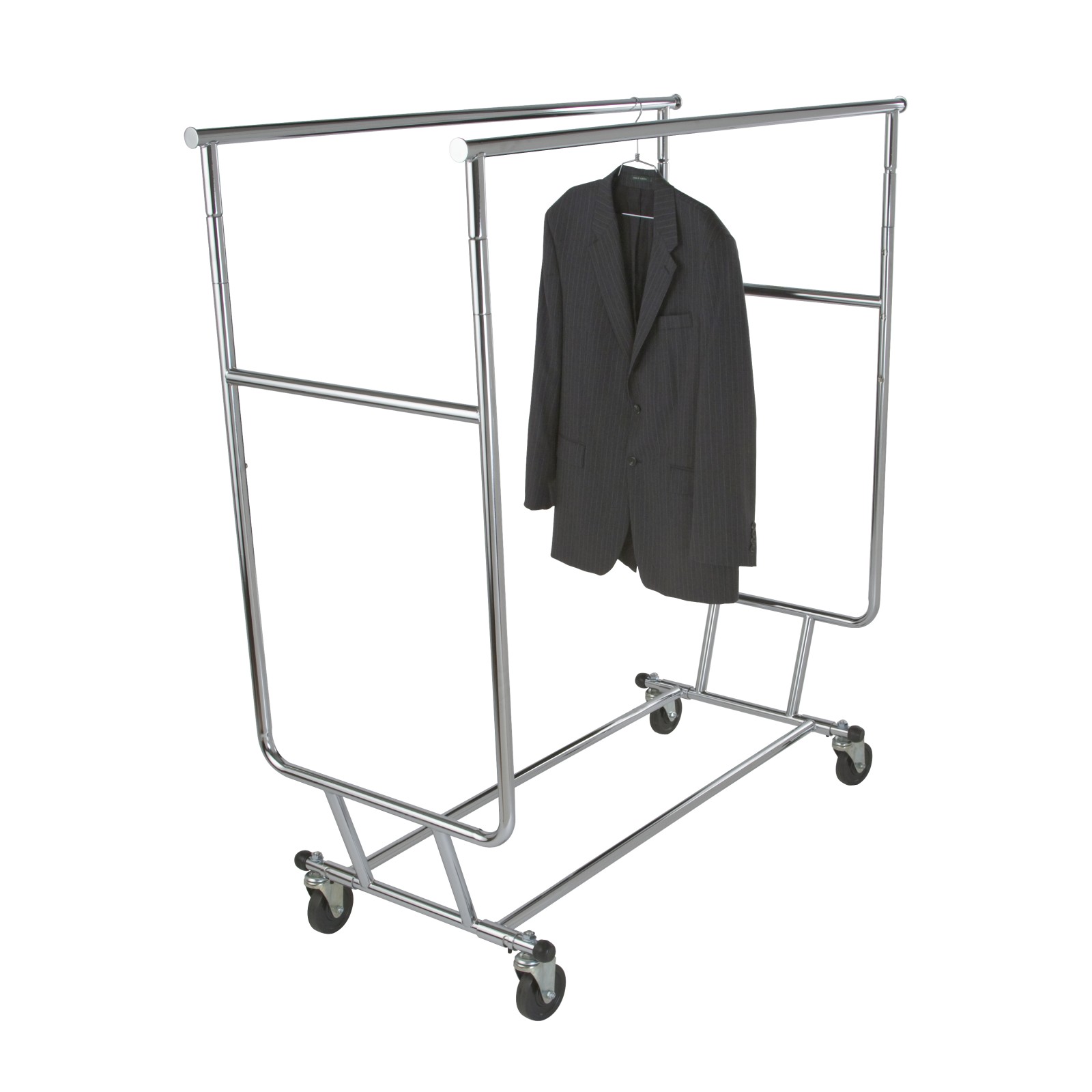 Heavy Duty Collapsible Double Bar Rolling Rack