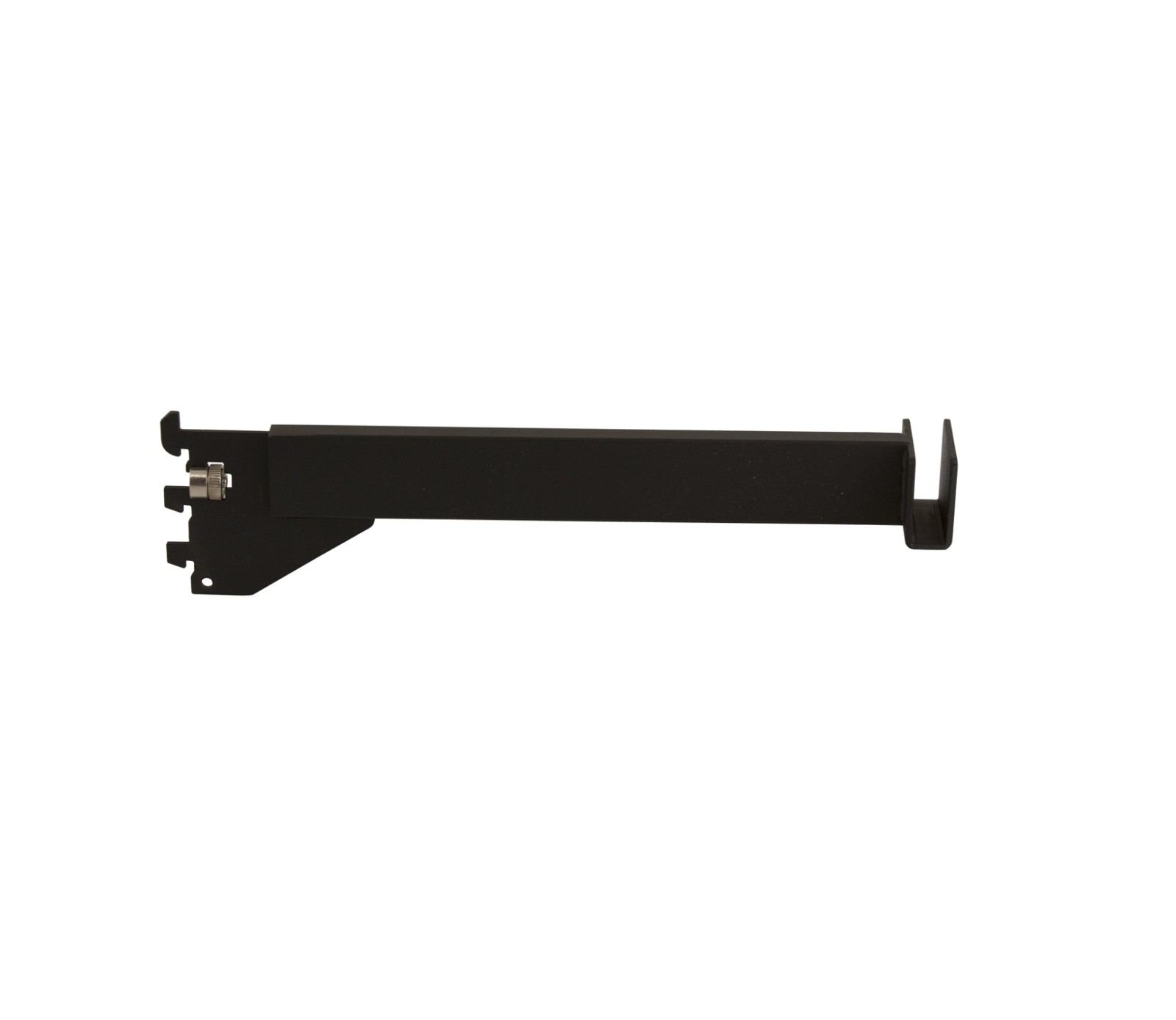 Black Flatbar Hangrail Tube Bracket 12"x1/2" slot