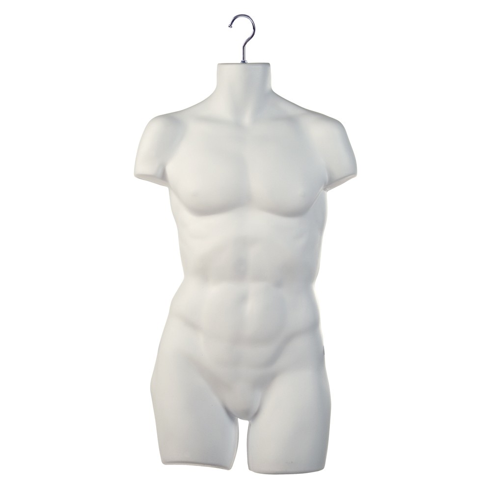 White Male Half Round Upper Torso Body Form