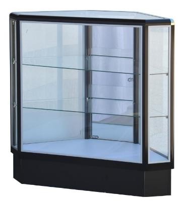 Black Aluminum Corner Showcase 20"x20"x38" Black Aluminum Corner Showcase 20"x20"x38"