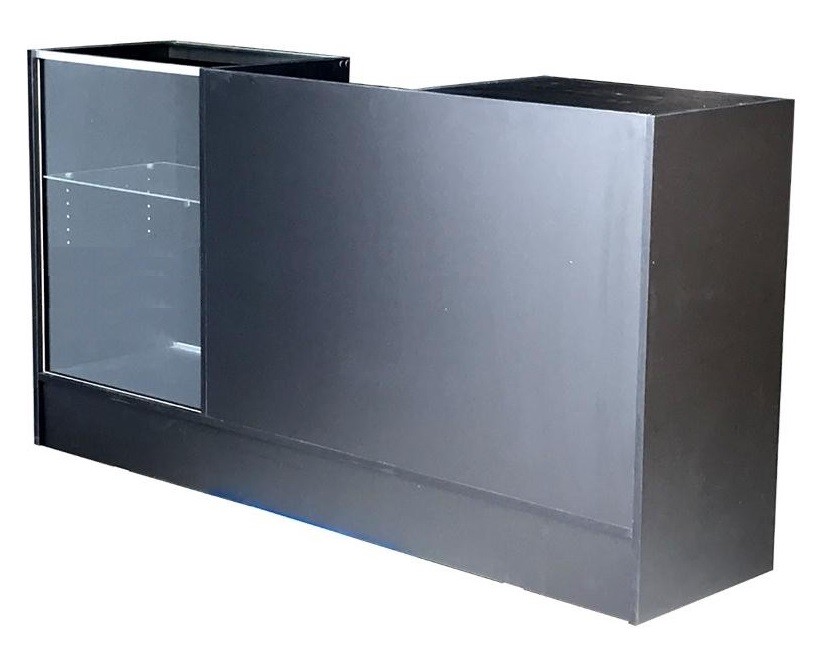 Black Showcase Customer Service Center 72"x18"x38"