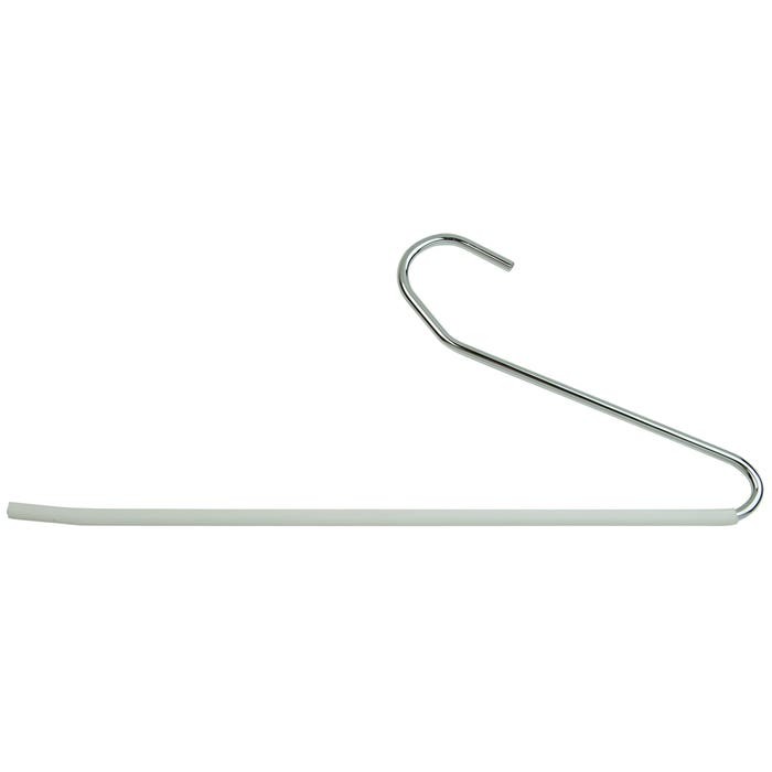 Chrome Wire Pant Hanger/White Sleeve 14"