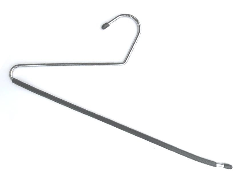 Chrome Wire Pant Hanger/Black Sleeve 14"