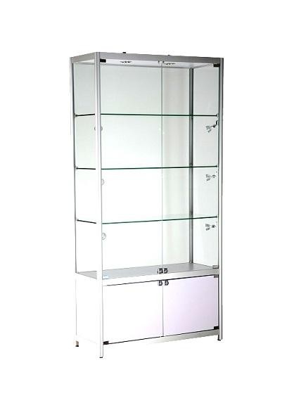 Aluminum Museum Showcase/with Storage 39 1/3"x15 3/4" x 78"