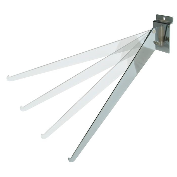 Chrome Slatwall Adjustable Brackets 1/2" slot