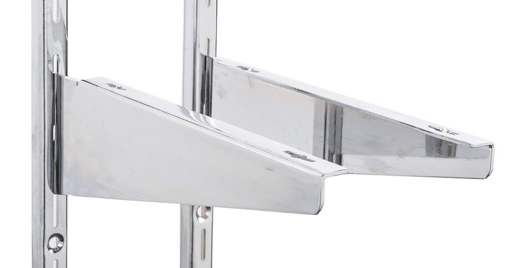 Chrome Heavy Duty Wood Shelving Brackets 1" slot x 2" ctr. Chrome Heavy Duty Wood Shelving Brackets 1" slot x 2" ctr.