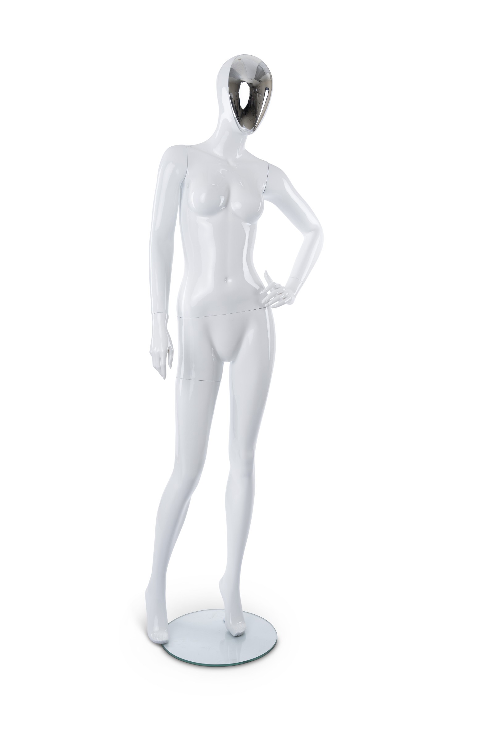 Adult Female Abstract Mannequin/Silver Face Adult Female Abstract Mannequin/Silver Face