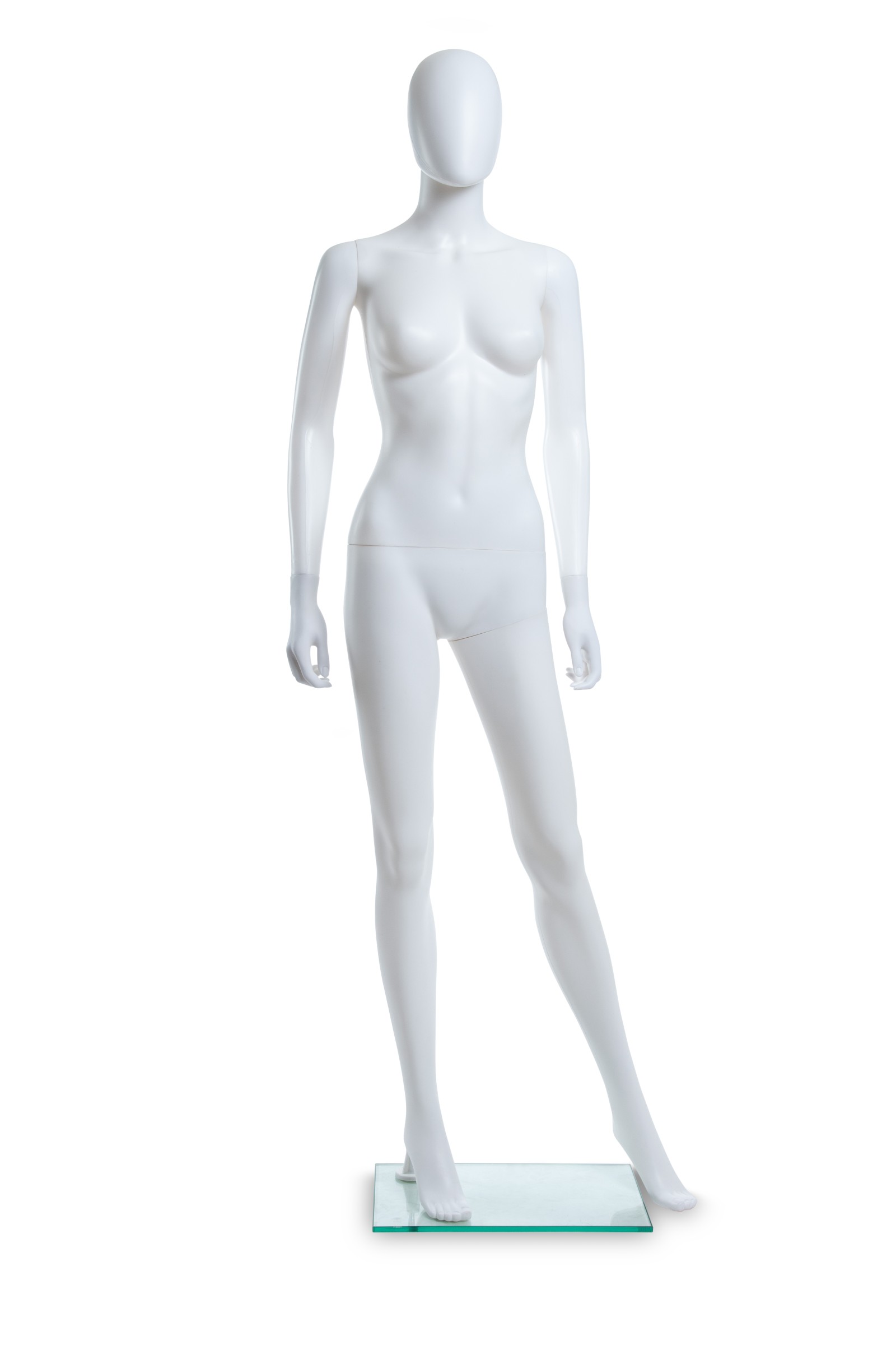 White Female Mannequin Round Base White Female Mannequin Round Base