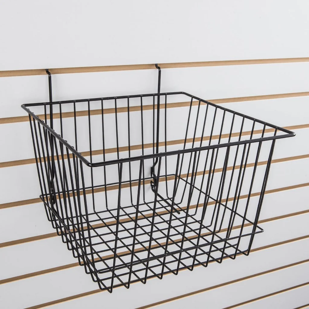 Slatwall/Pegboard Wire Baskets 12"x 12"x 8"