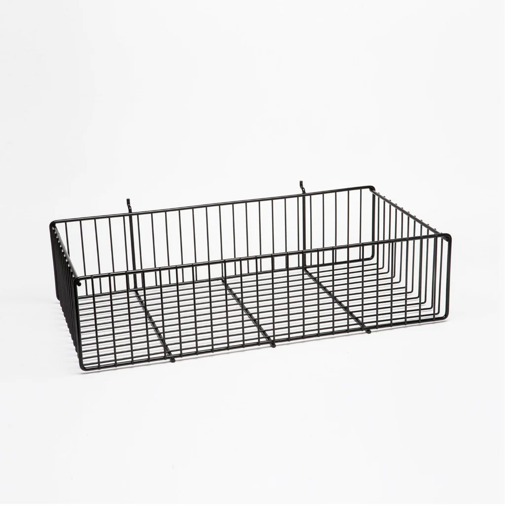 Slatwall/Slatgrid/Pegboard Wire Baskets 12"x24"x6" Slatwall/Slatgrid/Pegboard Wire Baskets 12"x24"x6"