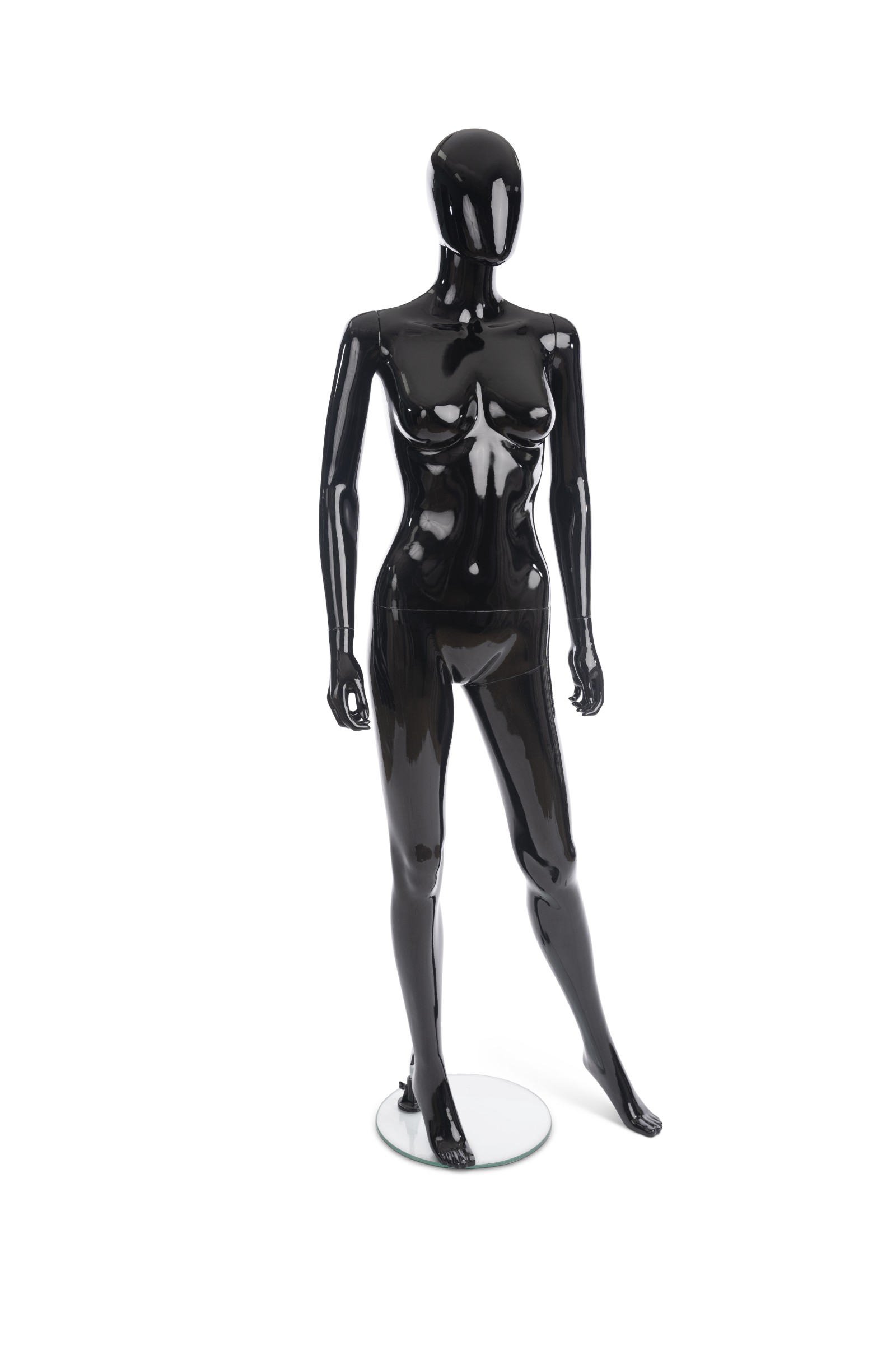 Glossy Black Female 2-in-1 Egghead Mannequin