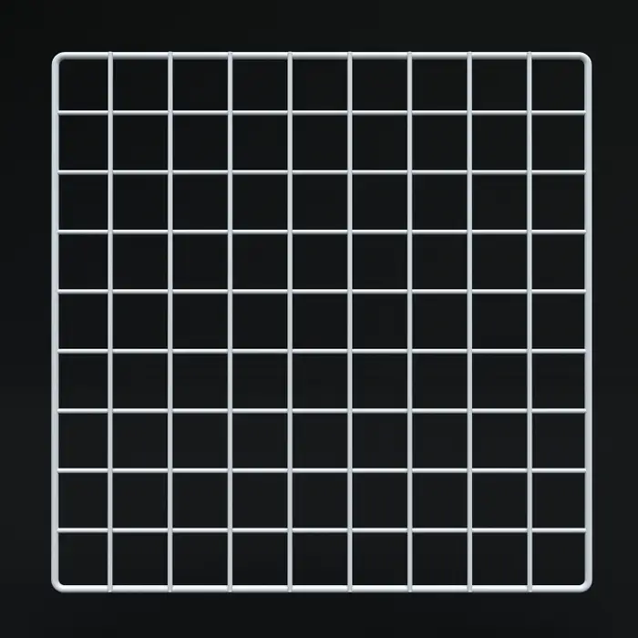 White Grid Squares 14"x14"