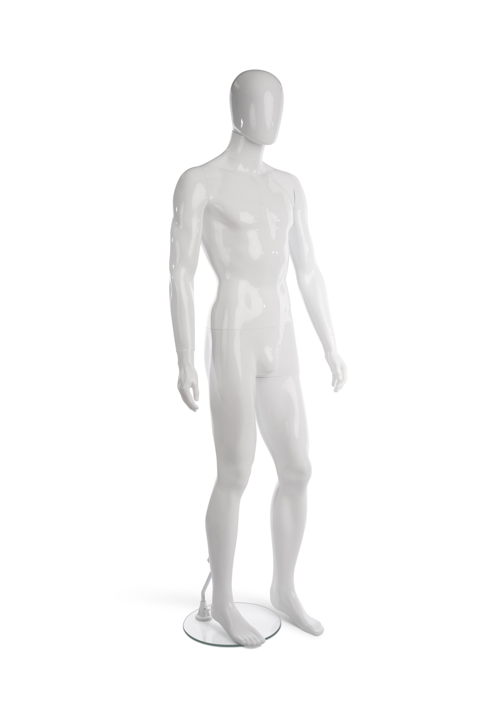 Glossy White Adult Male 2-in-1 Egghead Mannequin