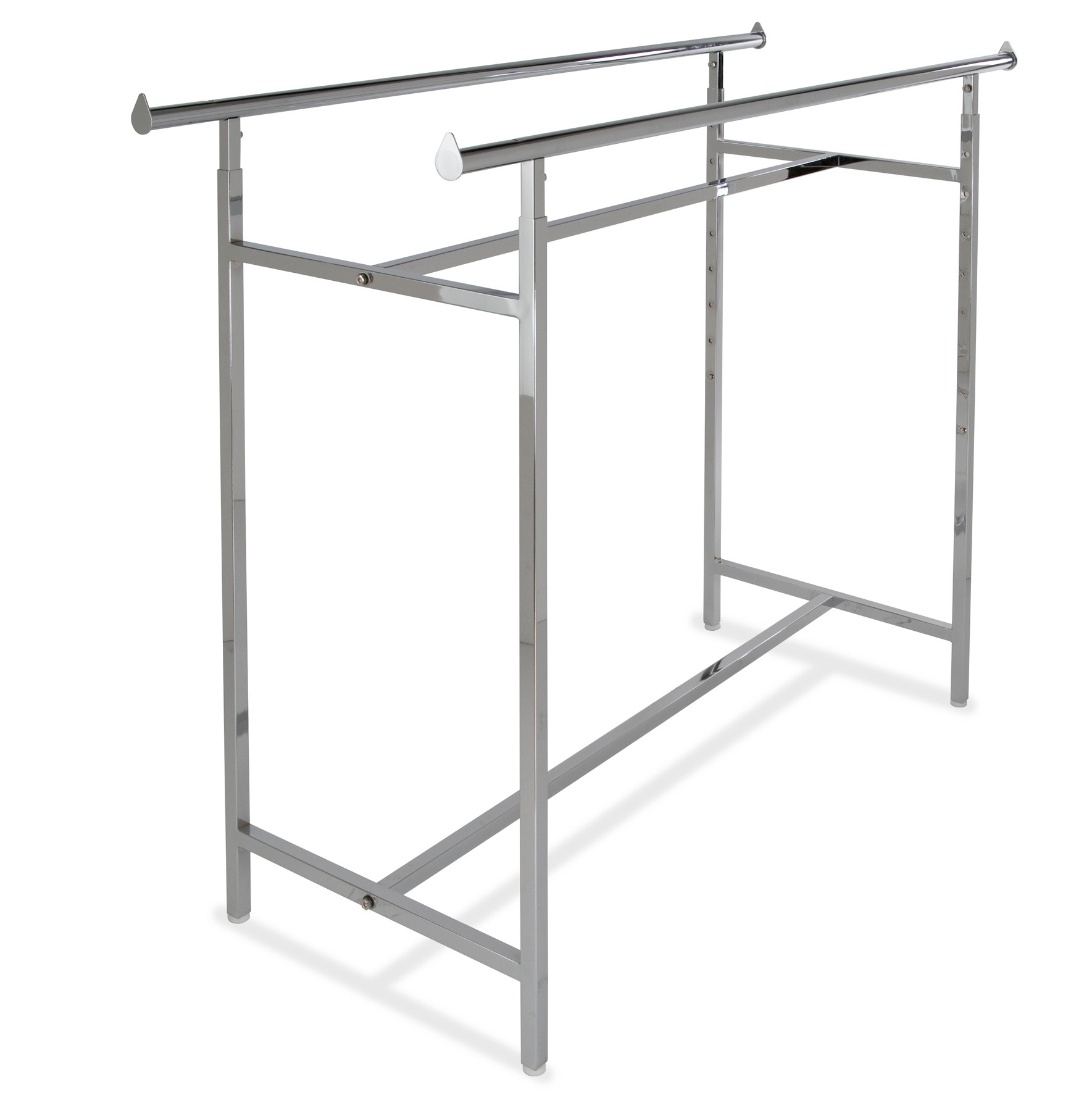 Chrome Double Bar Clothing RackGarment 2 Bar Rack Double Bar Clothing Racks