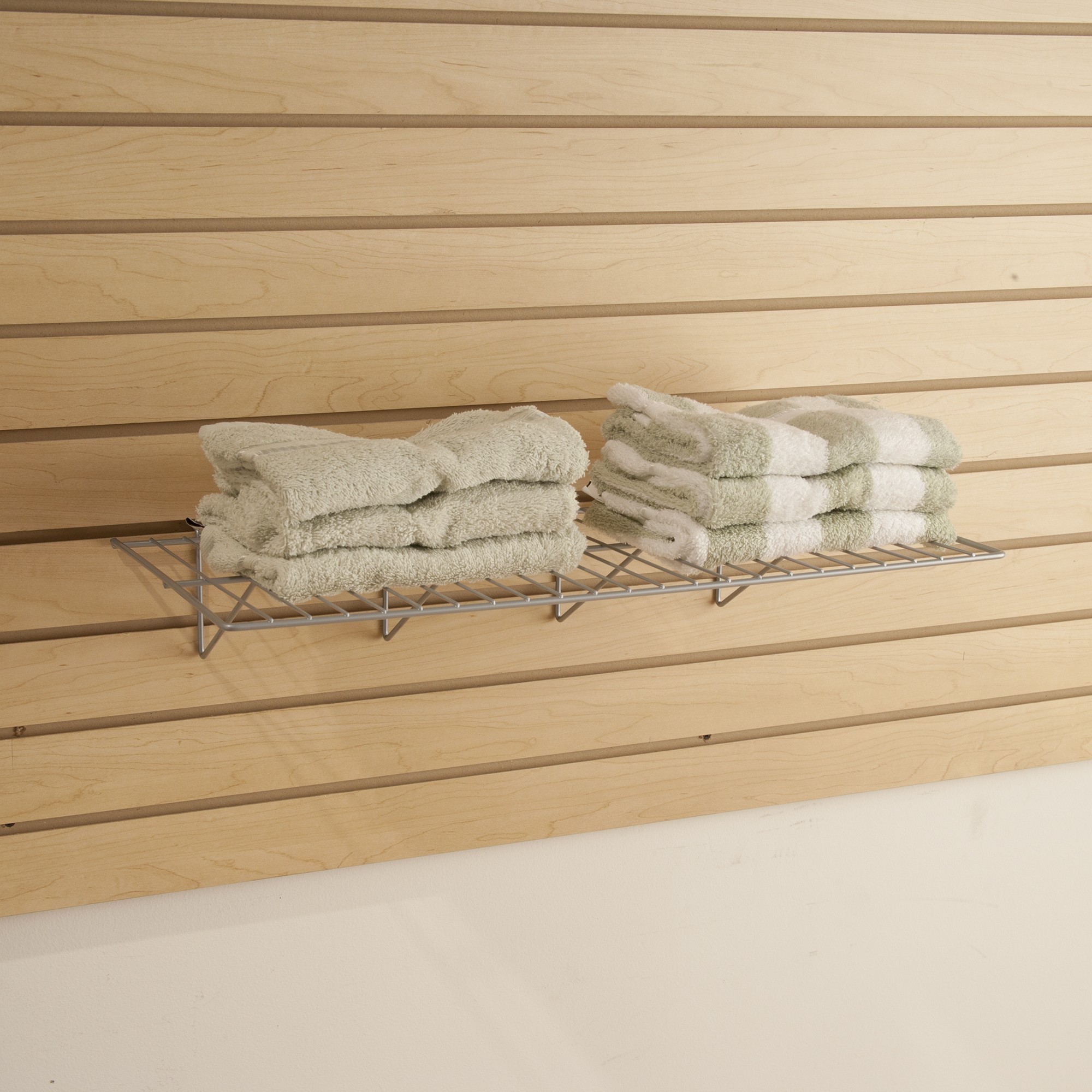 Silver Slatwall Level Shelf 24"x12" Flush Slatwall Shelving Retail Depot Canada