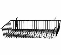 Black Gridwall/Slatwall Wire Basket 24"x4"x12" Black Gridwall/Slatwall Wire Basket 24"x4"x12"