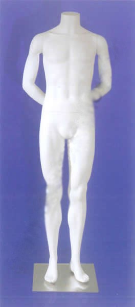 White Male Headless Full Body Mannequin/Arms at Back