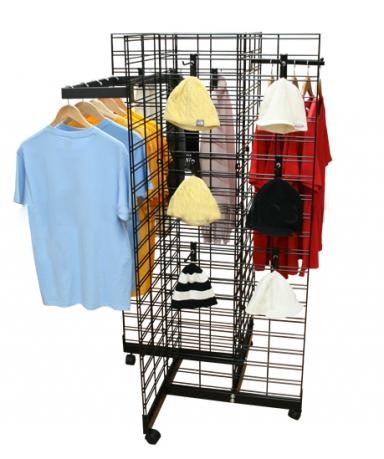 Black Slatgrid 4 Way Merchandiser 36"x36"x64" Black Slatgrid 4 Way Merchandiser 36"x36"x64"