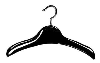 Black Plastic Wide Body Coat Hanger 15 1/2"