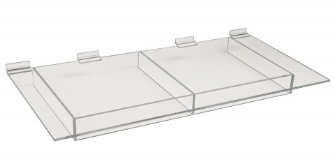 Acrylic Slatwall Angled Shelving 12"x22"