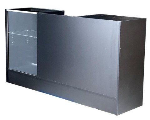 Black Showcase Customer Service Center 72"x18"x38"