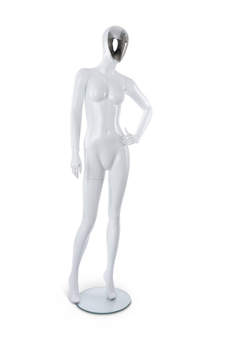 Adult Female Abstract Mannequin/Silver Face Adult Female Abstract Mannequin/Silver Face