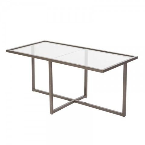 Linea Small Table with Glass Top 52"x24"x30"