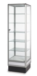 Aluminium Museum Showcase Cabinet 20"x20"x72"