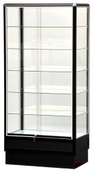Black Aluminum Showcase Display Tower 34"x20"x72"
