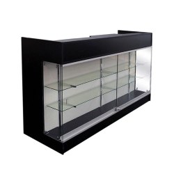 Black Ledgetop Cash Wrap Showcase Counter 72"x 22"x42"