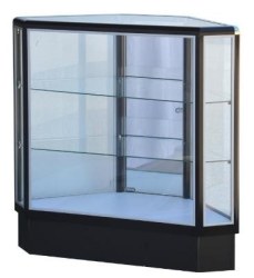 Black Aluminum Corner Showcase 20"x20"x38"