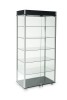 Black Aluminum Glass Showcase 34"x20"x76" - Black