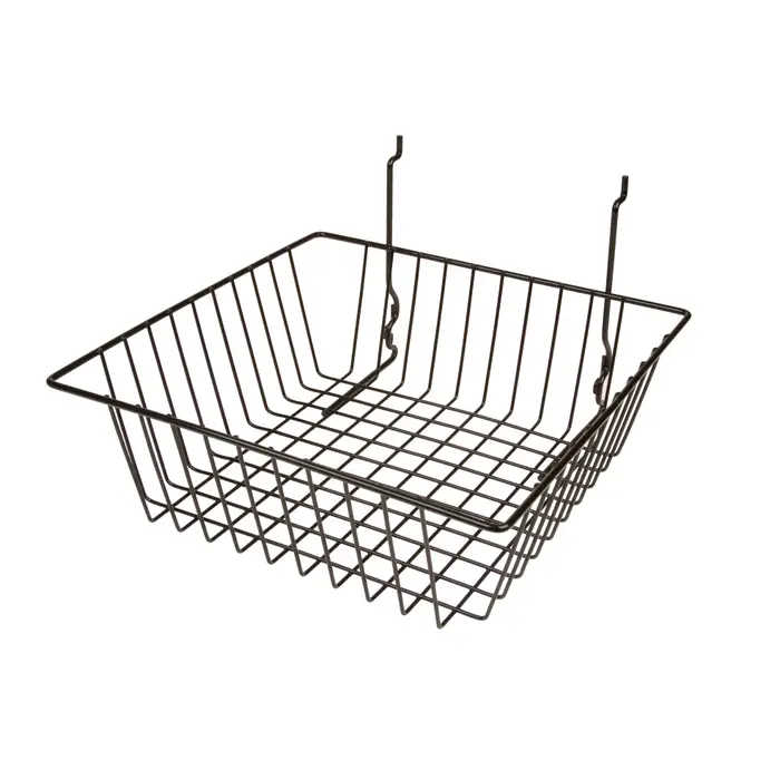 Gridwall/Slatwall/Slatgrid Wire Basket 15"x3"x5"x12" - Black
