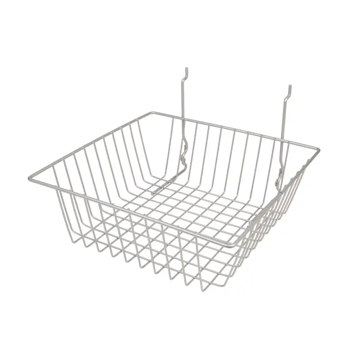 Gridwall/Slatwall/Slatgrid Wire Basket 15"x3"x5"x12" - Chrome